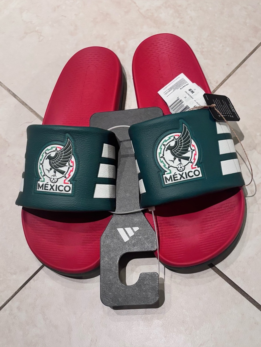 adidas Mexico Crest Men's Slide Sandals - Green & Red